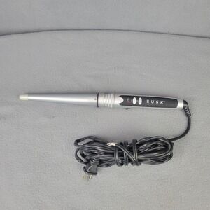 Rusk Professional Tapered Curling Wand Silver Black IRE100TBC 30 Heat Settings